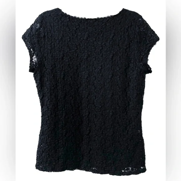 Karl Lagerfeld Paris Black Lace Blouse Women’s Large - Picture 6 of 9